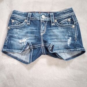Rock Revival Sasha Shorts Distressed Sequins Bling 26  2
